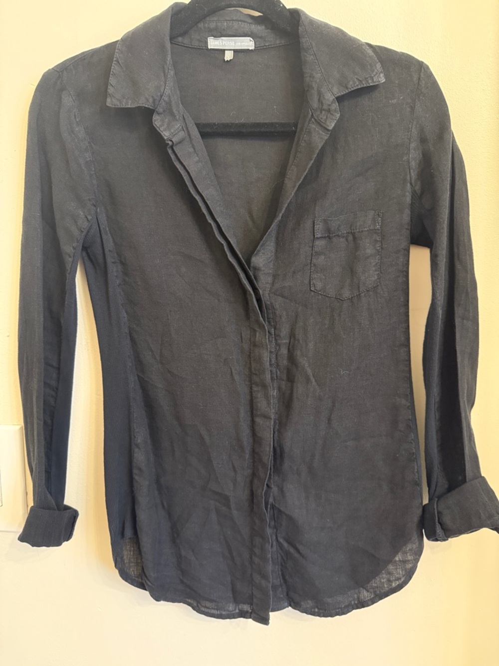 Women’s James Perse Black linen blouse